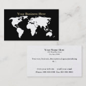 World Map Gold/Black Business Card 6 Visitenkarte (Vorne/Hinten)