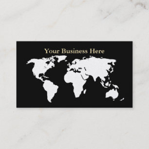 World Map Gold/Black Business Card 6 Visitenkarte