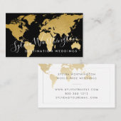 World Map Gold und Black Travel Visitenkarte (Vorne/Hinten)