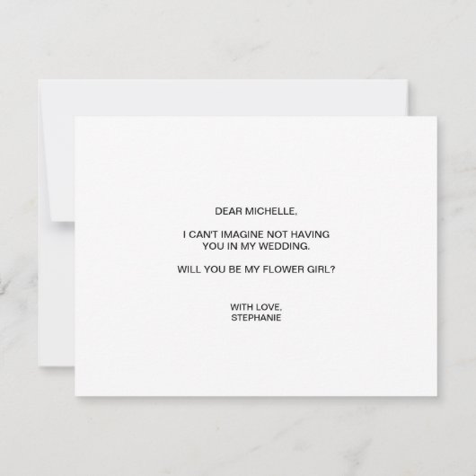 World Map Gold werden Sie mein FLOWER MÄDCHEN Einladung (Rückseite)