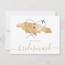 World Map Gold werden Sie meine Bridesmaid sein Einladung