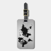 World Map Imitate Beruflich Black Metal Gepäckanhänger (Vorderseite vertikal)