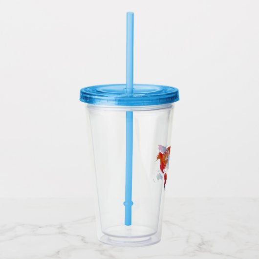 World map in watercolor acryltrinkbecher (Rechts)