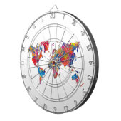World map in watercolor dartscheibe (Vorderseite rechts)