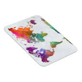 World Map In Watercolor Magnet (Rechte Seite)