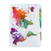 World Map In Watercolor Magnet (Vertikal)