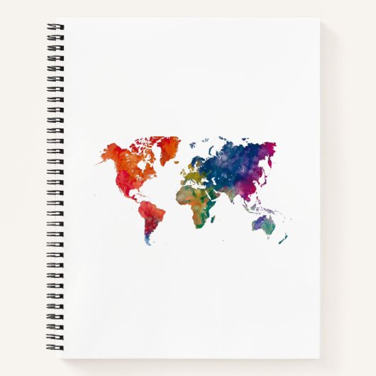 World map in watercolor notizblock (Vorderseite)