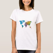 World map in watercolor T-Shirt (Vorderseite)