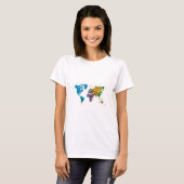 World map in watercolor T-Shirt (Vorne ganz)