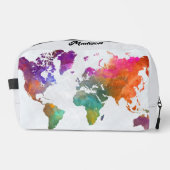 World Map In Watercolor Waschbeutel (Vorderseite)