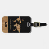 World Map International Travel Identifier Gepäckanhänger (Vorderseite horizontal)