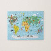 World Map Kids Cartoon Puzzle (Horizontal)