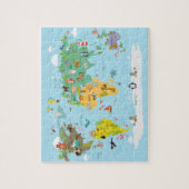 World Map Kids Cartoon Puzzle (Vertikal)