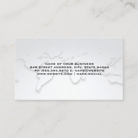 World Map | Kommerzielles Wohneigentum Visitenkarte (Rückseite)