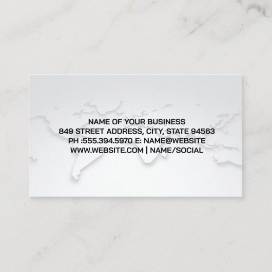 World Map | Konstruktionslogo | QR-Code Visitenkarte (Rückseite)