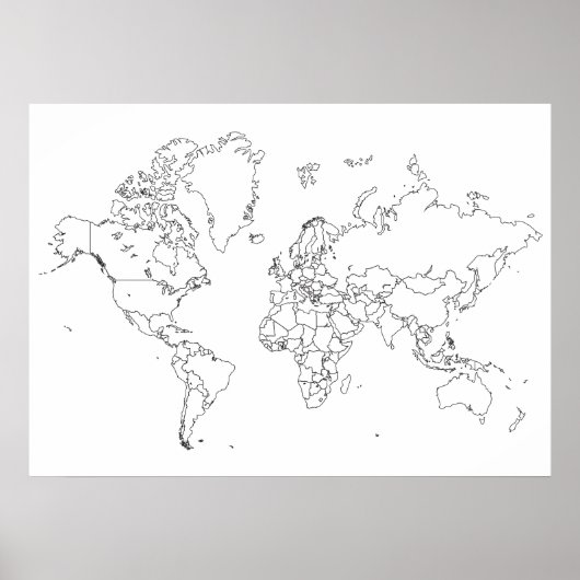 World Map Kontur Poster (Vorne)