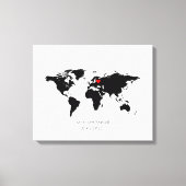 World Map Leinwand Hochzeitsgast wählen (Vorderseite)