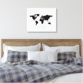 World Map Leinwand Hochzeitsgast wählen (Insitu (Schlafzimmer))