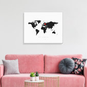 World Map Leinwand Hochzeitsgast wählen (Insitu (Wohnzimmer))