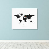 World Map Leinwand Hochzeitsgast wählen (Insitu (Holzboden))