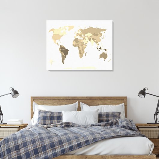 World Map Leinwanddruck (Insitu (Schlafzimmer))