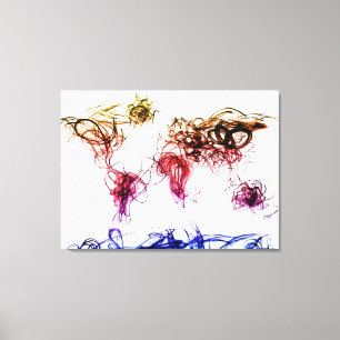 World Map Light Writing Leinwanddruck