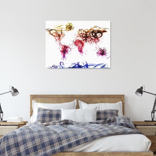 World Map Light Writing Leinwanddruck (Insitu (Schlafzimmer))