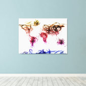 World Map Light Writing Leinwanddruck (Insitu (Holzboden))