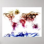 World Map Light Writing Poster (Vorne)