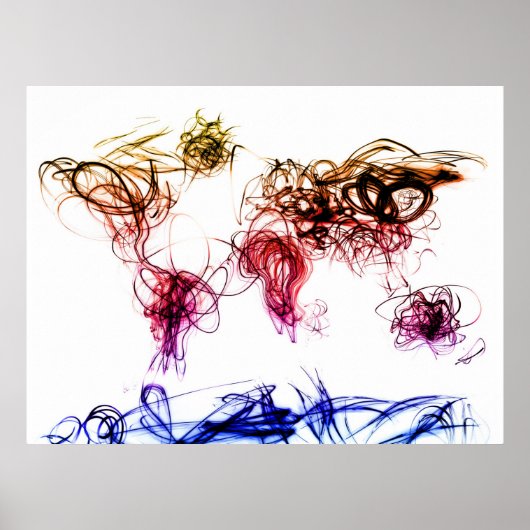 World Map Light Writing Poster (Vorne)