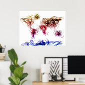 World Map Light Writing Poster (Heimbüro)
