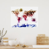 World Map Light Writing Poster (Küche)