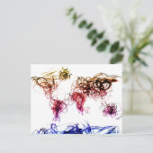 World Map Light Writing Postkarte (Stehend Vorderseite)