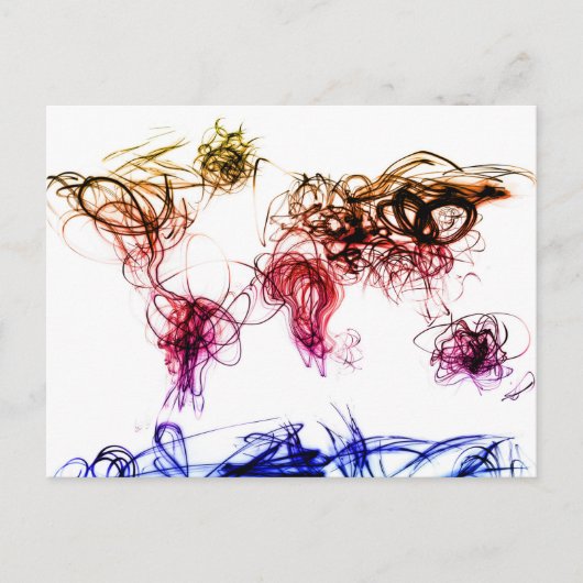 World Map Light Writing Postkarte (Vorderseite)