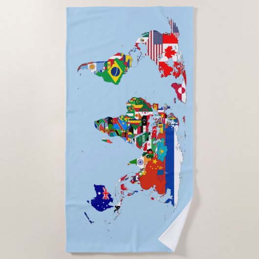World Map of Flags Beach Towel Strandtuch (Vorderseite)