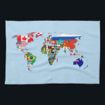 World Map of Flags Kitchen Towels Geschirrtuch<br><div class="desc">World Map of Flags Kitchen Towels</div>