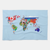 World Map of Flags Kitchen Towels Geschirrtuch (Horizontal)