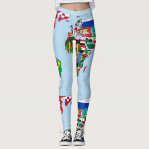 World Map of Flags Leggings