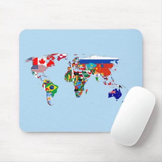 World Map of Flags Mousepad (Mit Mouse)