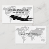 World Map | Ortsmarkierungen | Flugzeug Visitenkarte (Vorne/Hinten)