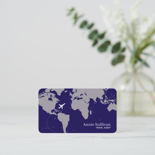 World Map Oversized International Travels  Visitenkarte (Stehend Vorderseite)