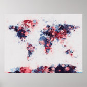 World Map Paint Splashes Poster (Vorne)