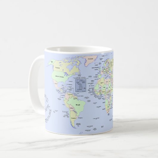 World Map - Planning My Next Adventure - Custom Kaffeetasse (Vorderseite Links)