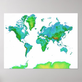 World Map Poster der schattigen Hilfe