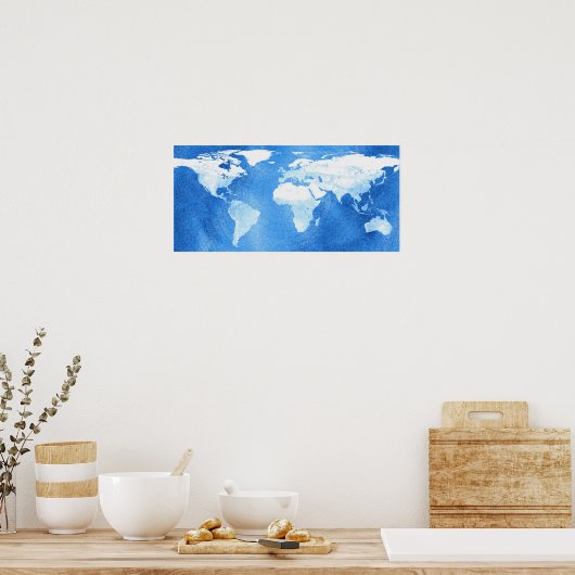 World Map Poster Print (Küche)