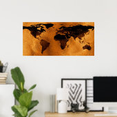 World Map Poster Print (Heimbüro)