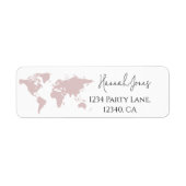 World Map Reisethema Rücksendeadressen-Aufkleber (Vorne)