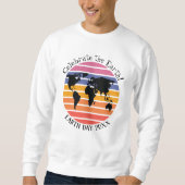World Map Retro Sunset Silhouette Sweatshirt (Vorderseite)