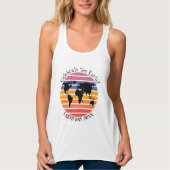 World Map Retro Sunset Silhouette Tank Top (Vorderseite)