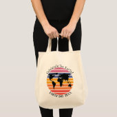 World Map Retro Sunset Silhouette Tragetasche (Vorderseite (Produkt))